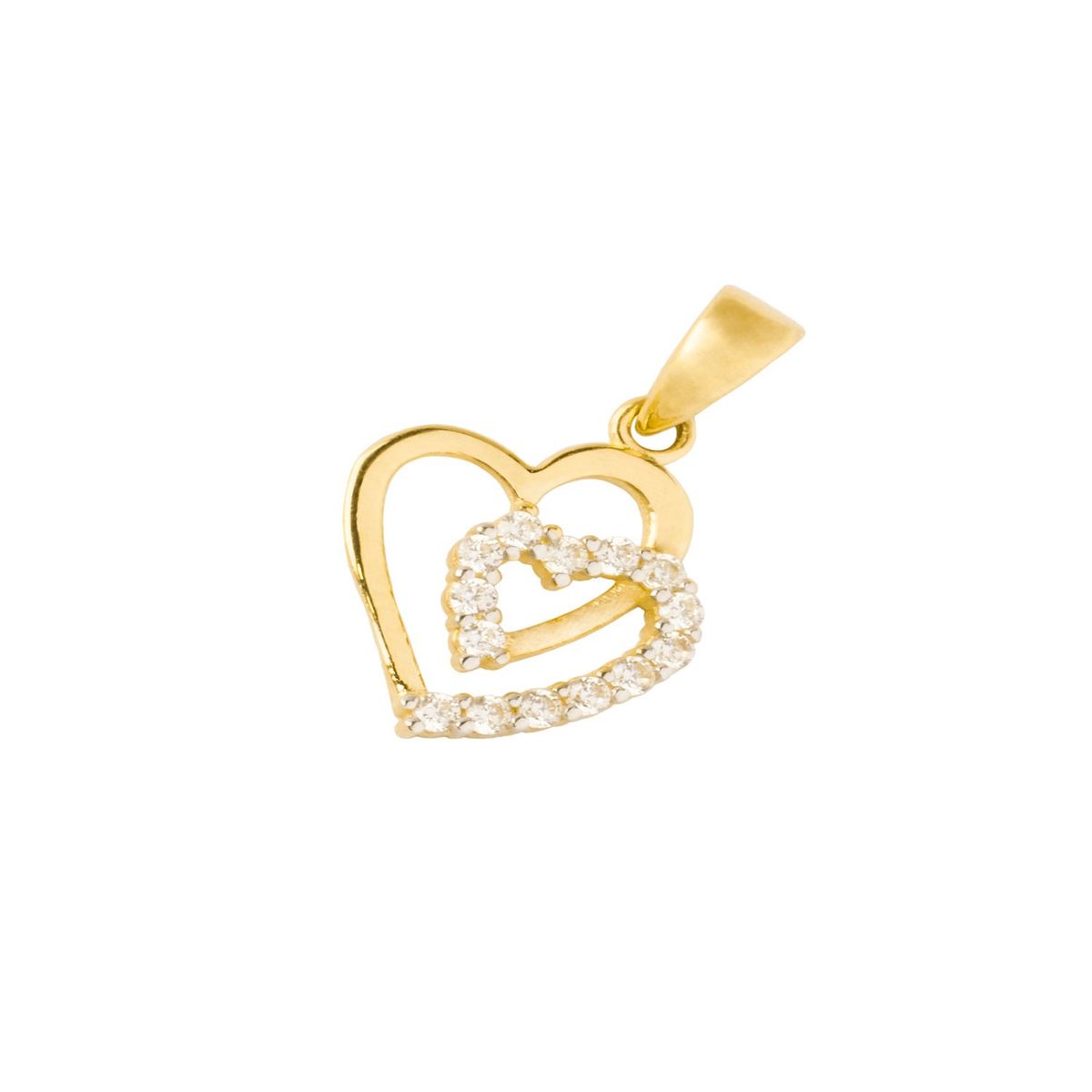 JB JOYAS BARON - Colgante de Oro 18kt Doble Corazón