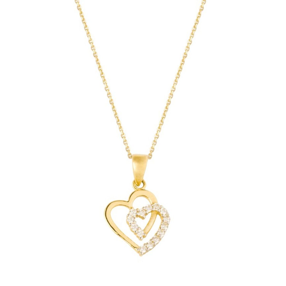 JB JOYAS BARON - Colgante de Oro 18kt Doble Corazón