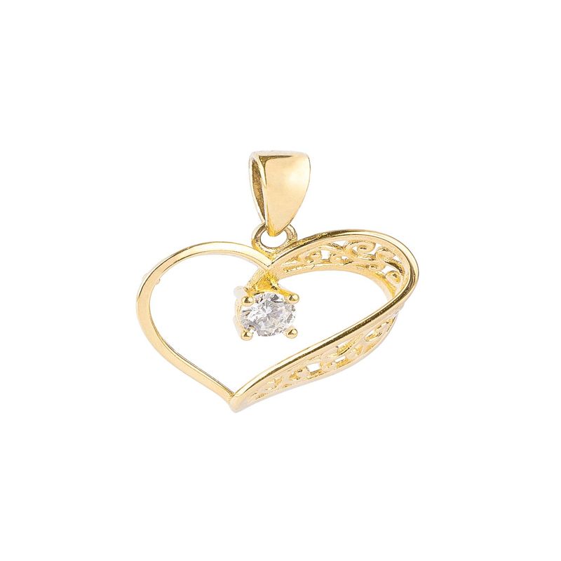 JB JOYAS BARON - Colgante Oro Amarillo 18kt Corazón Relieve