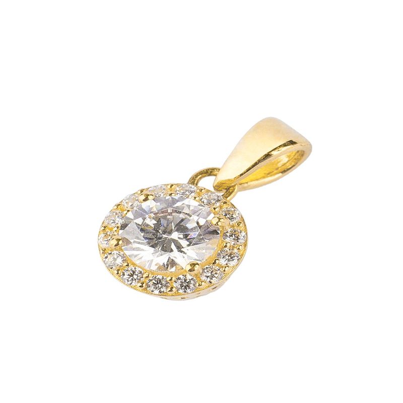 JB JOYAS BARON - Colgante de Oro 18kt Circulo Piedra Circon