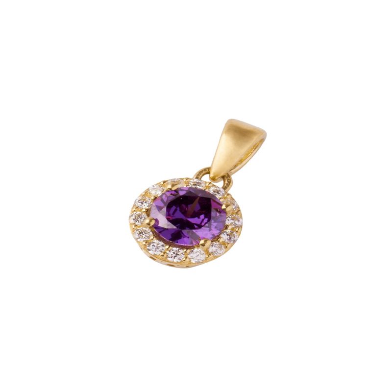 JB JOYAS BARON - Colgante de Oro 18kt Circulo Piedra Amatista