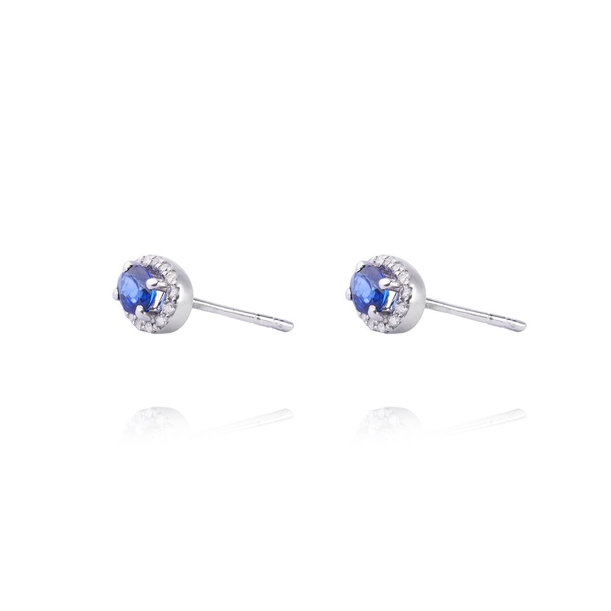 JB JOYAS BARON - Diamante Aros de Oro 18kt 10pts total SI/H con Zafiro 42pts