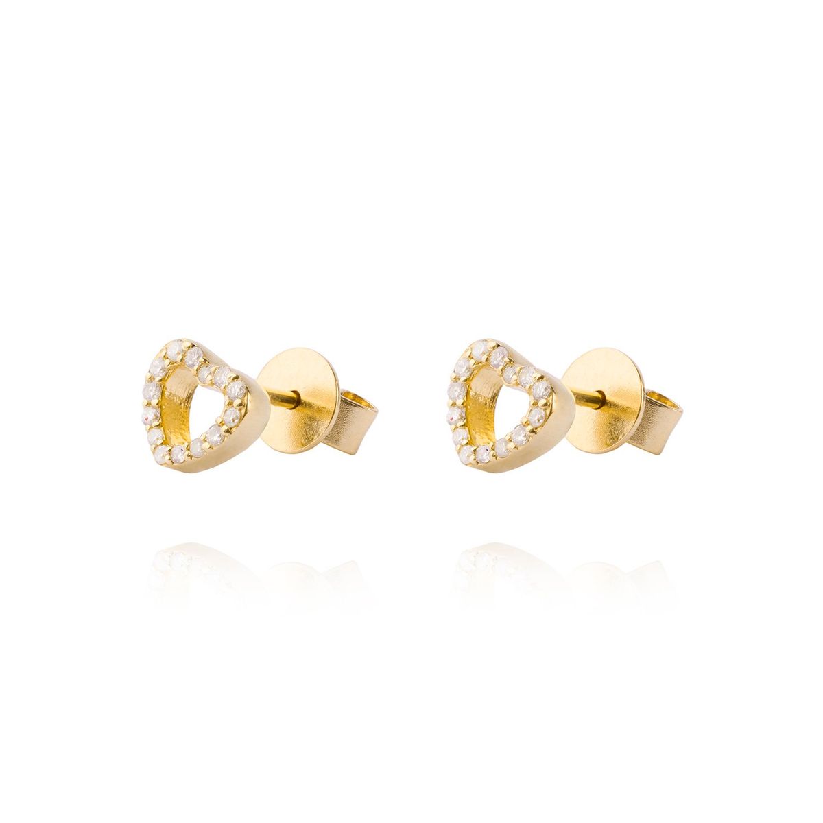 JB JOYAS BARON - Aros de Oro 18kt con Diamantes 14pts total SI/H Oro Amarillo