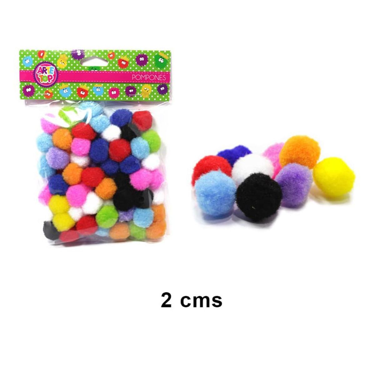 GENERICO - Set pompones colores surtidos 2cm