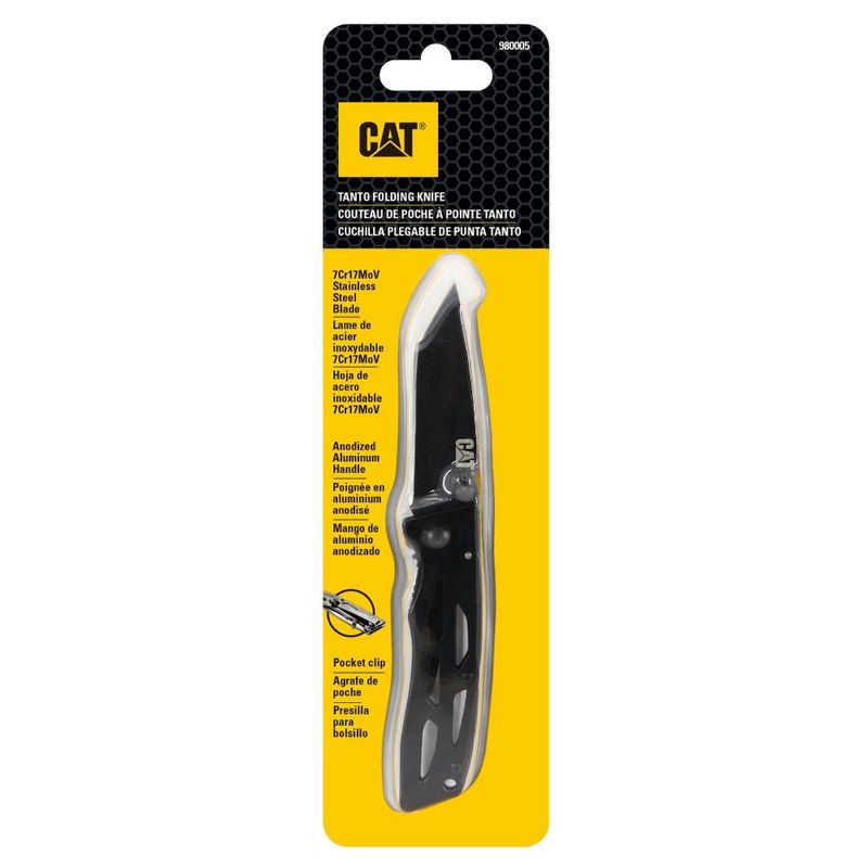 CAT - CUCHILLO NAVAJA PLEGABLE CAT 980005 TANTO - Negro