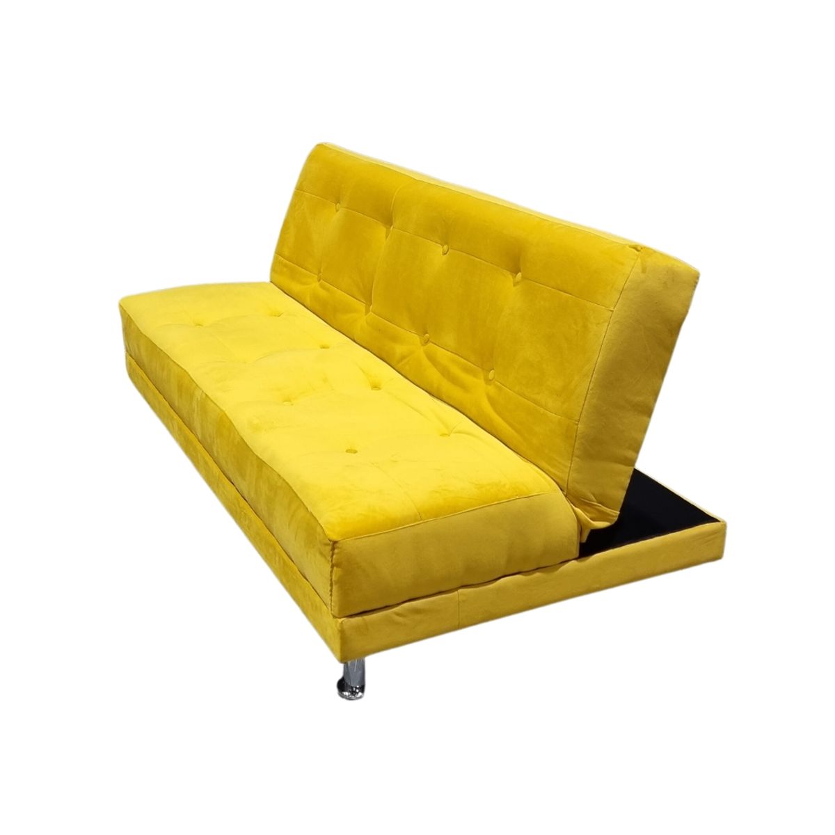 MUEBLES HVM - Futon Cama  Patagonia  15P Amarillo Felpa Pmetal