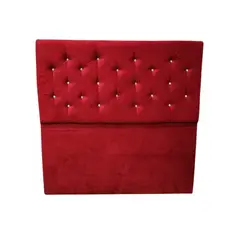 MUEBLES HVM - Respaldo hvm 2p piso Rojo felpa boton tipo diamante