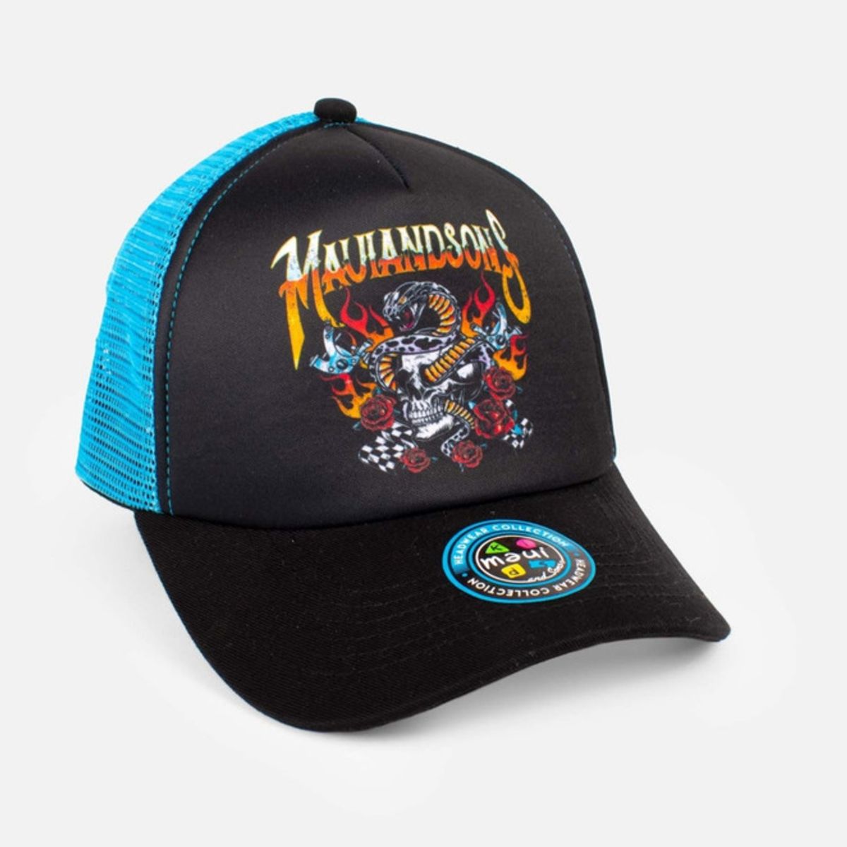MAUI AND SONS - Jockey Skull & Snake Trucker NegroNiño Maui and sons.