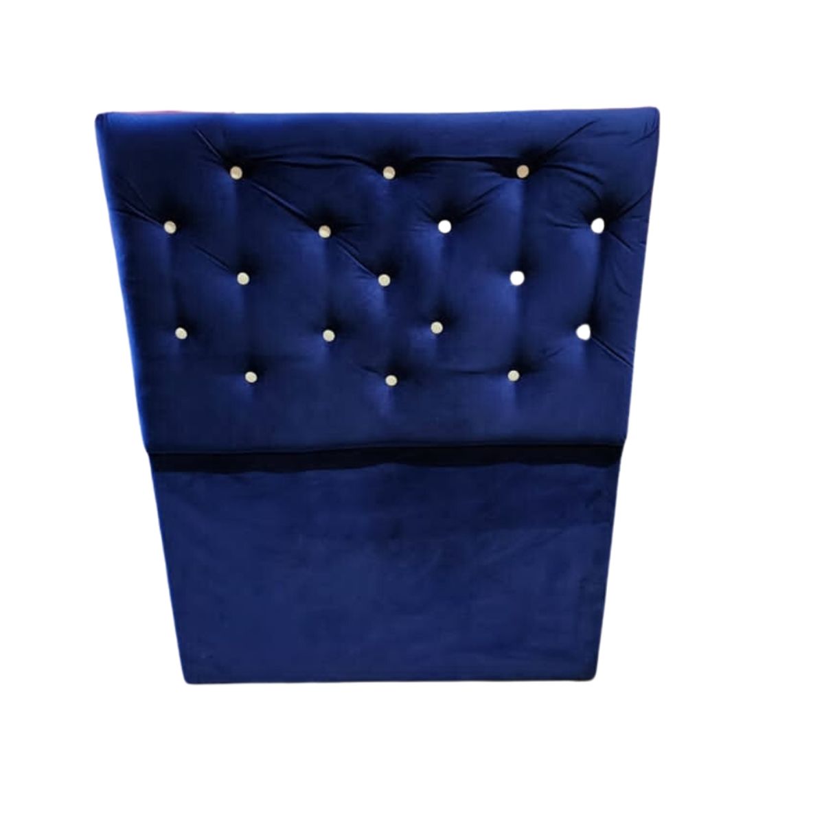 MUEBLES HVM - Respaldo HVM 15P Felpa Azul Boton Blanco