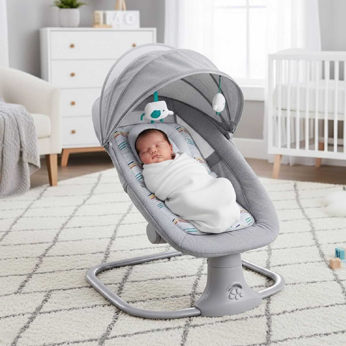 MON PETIT - Silla Mecedora Columpio Inteligente Eléctrico Con Bluetooth