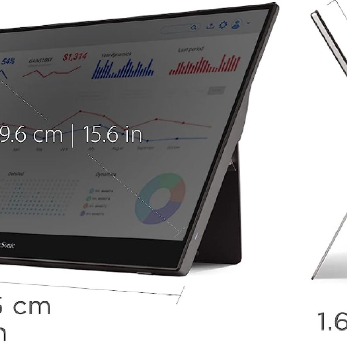 VIEWSONIC - Monitor Viewsonic TD1655 15.6" 1920x1080 HDMI Tactil Plano