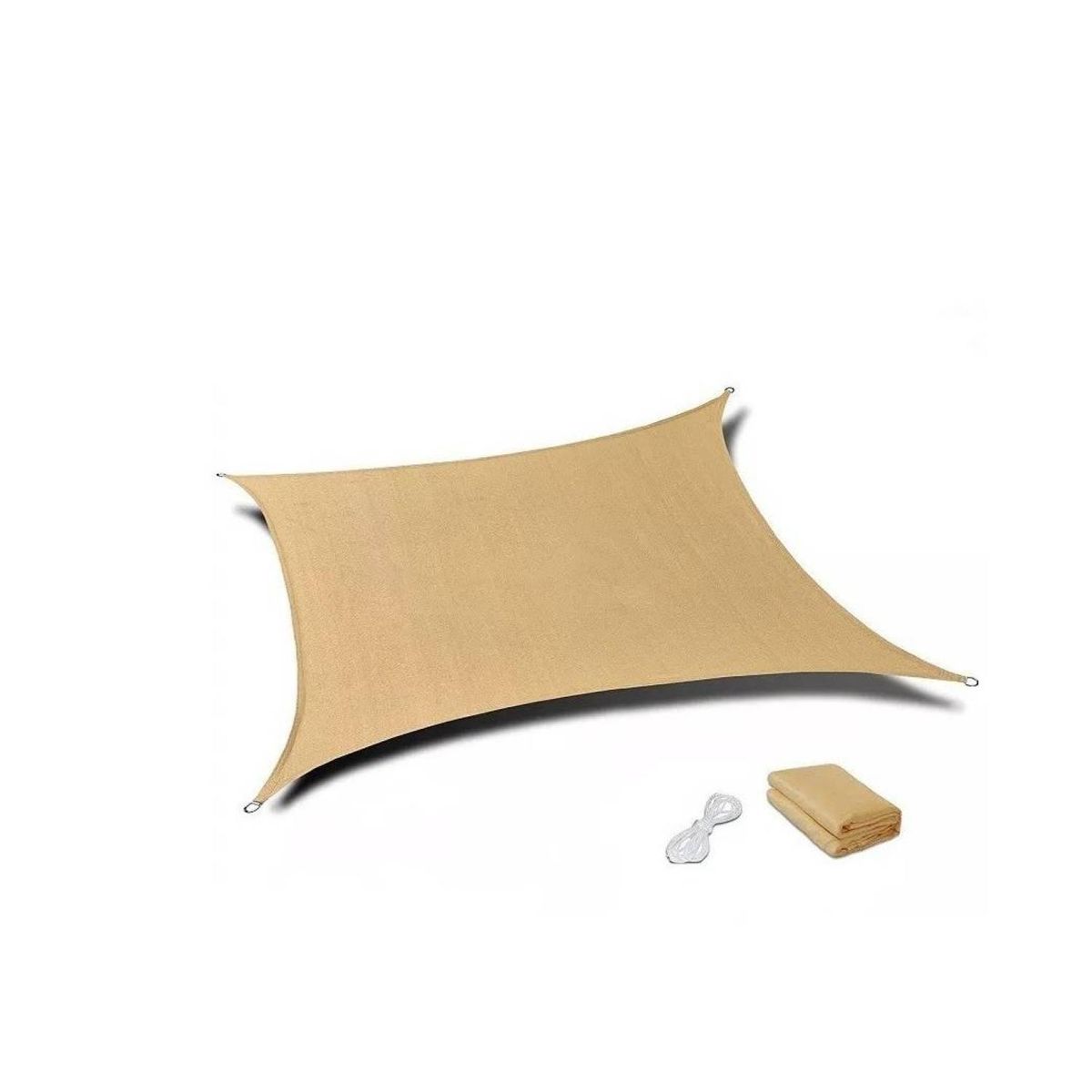 GENERICO - Toldo Vela Sombra Anti-Uv Rectangular 3x4  Beige