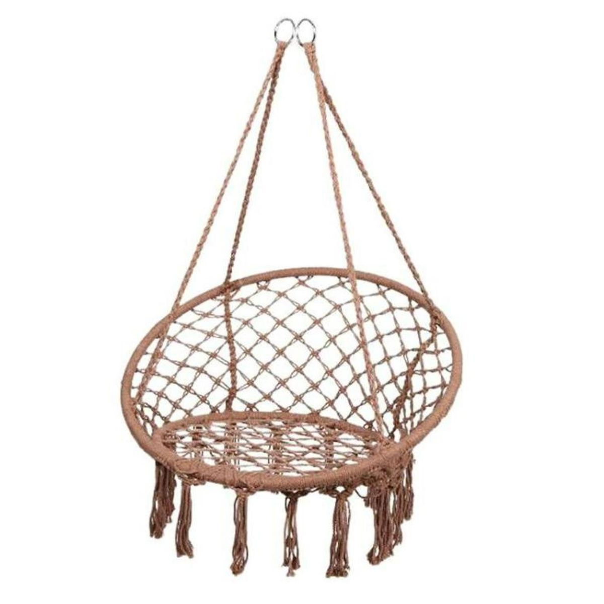 GENERICO - Silla Hamaca Colgante Tejida Café Macrame