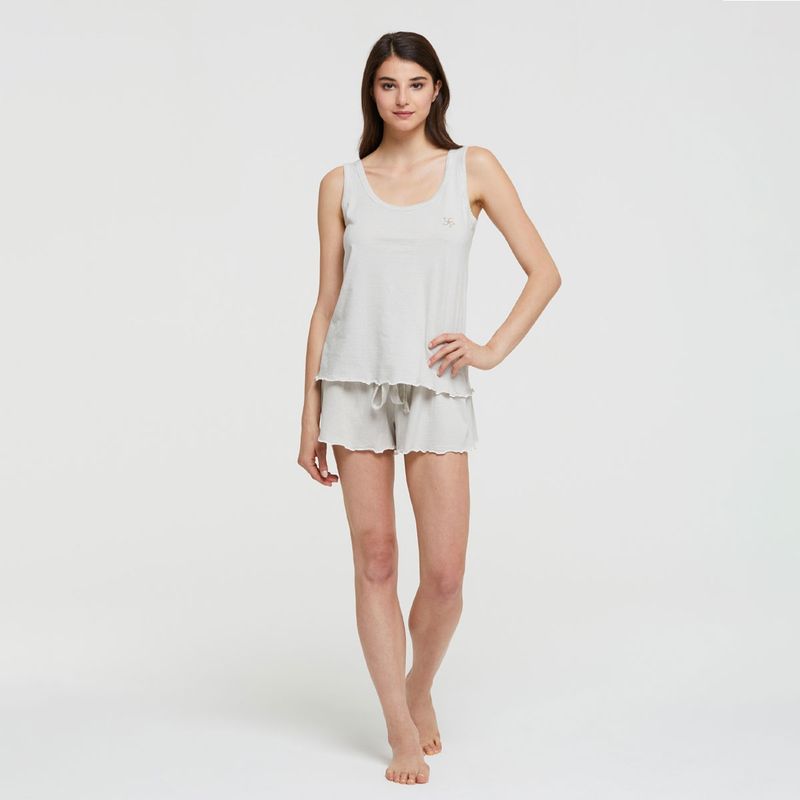 POMPEA - Pijama Short Dalila Gris Pompea