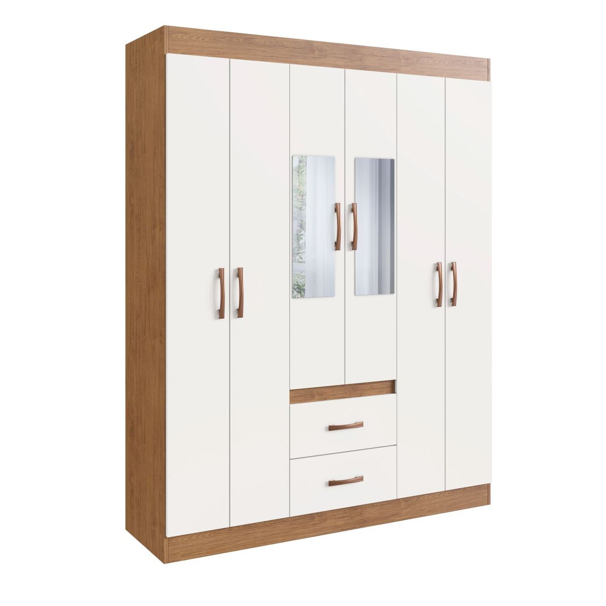 AMUV - CLOSET 6 PUERTAS 2 CAJONES CON ESPEJOS IBIZA BC