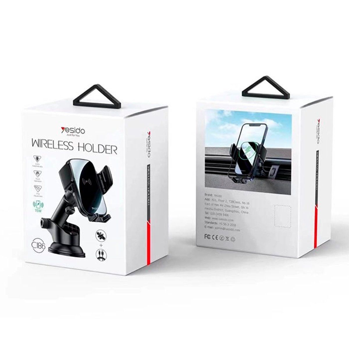 YESIDO - Soporte Holder Para Celular 2 En 1 Ventosa Clip Yesido C186