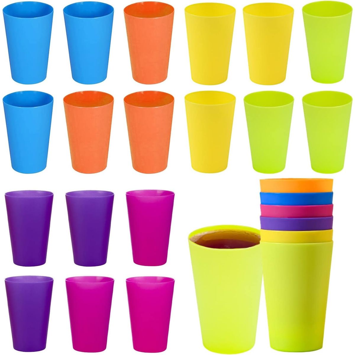 Pasteleria - X24 Set De Vasos Vasos Plastico Vasos Reutilizables De Fiesta