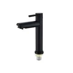GENERICO - Llave Lavamanos Lavatorio Negro Mate OJO Solo Agua Fría LEER