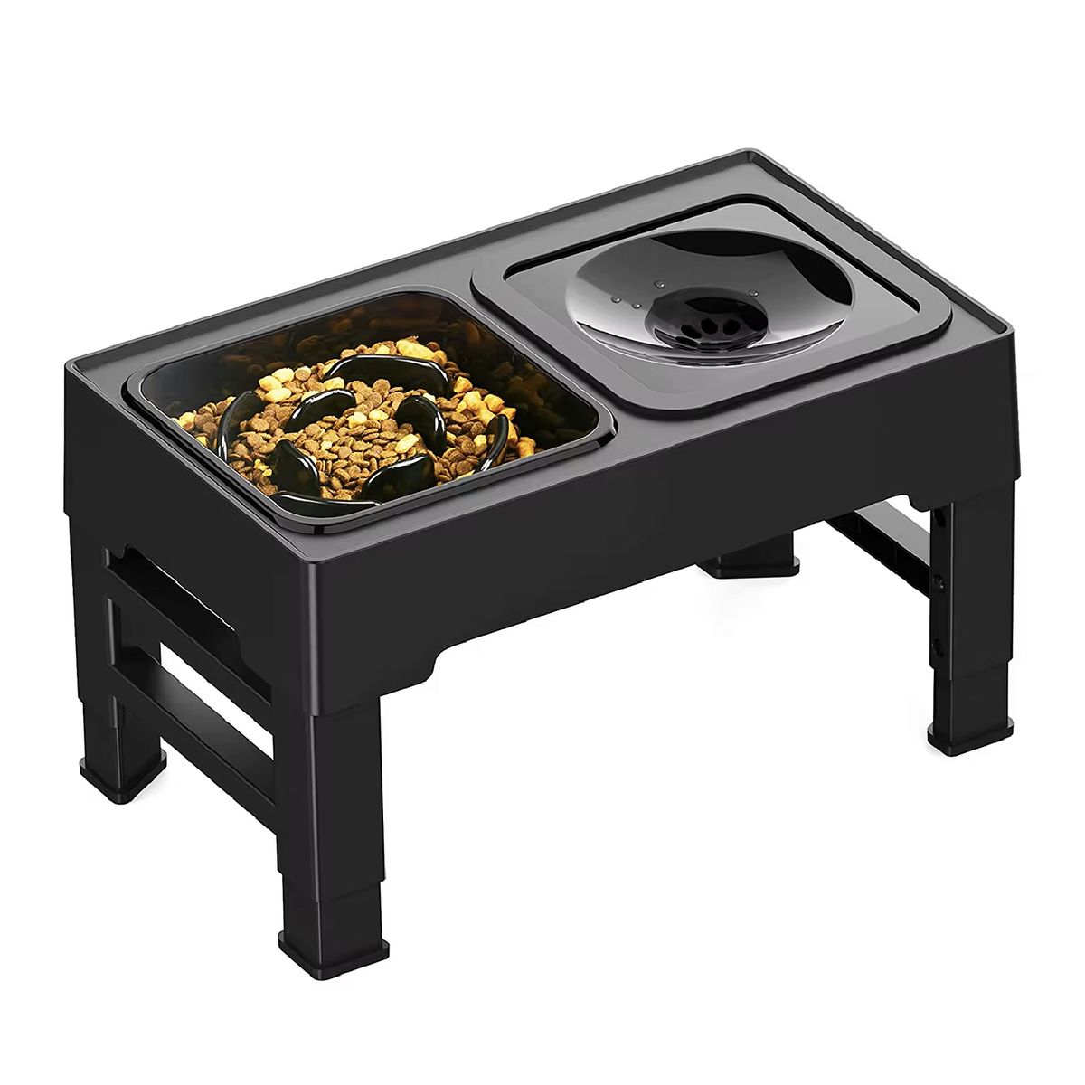 MUNDO ONLINE - Plato Comedero Bebedero Antiderrame Ajustable Para Mascotas