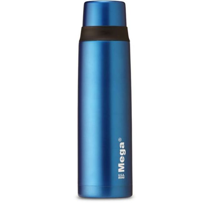 MEGA - Termo 470 cc de acero inoxidable azul Megaslim
