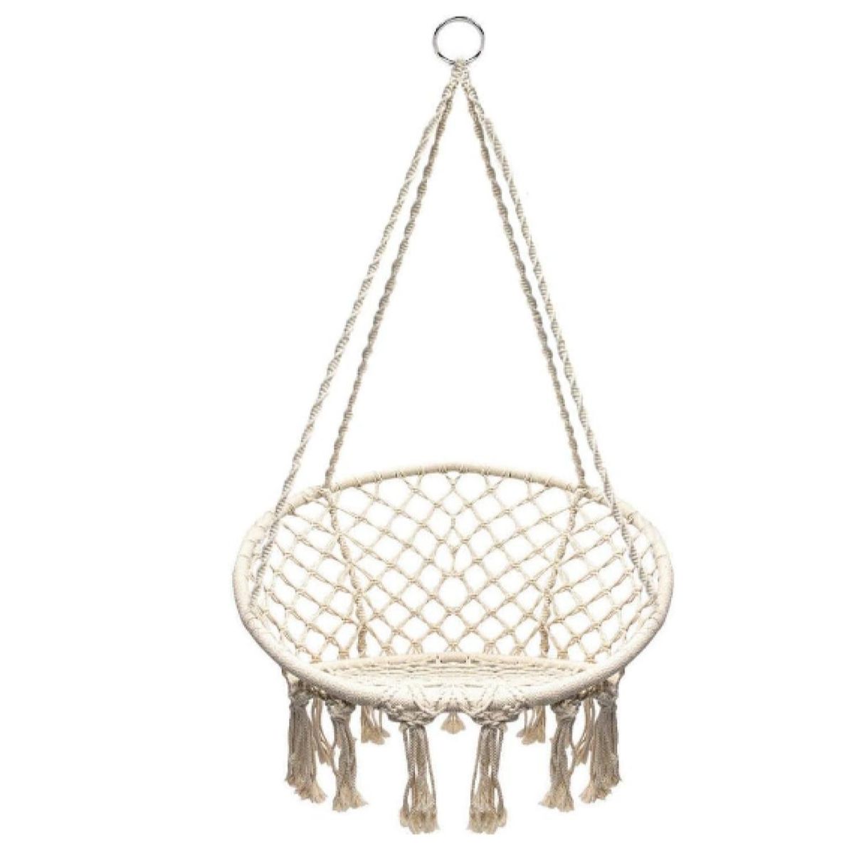 GENERICO - Silla Hamaca Colgante Tejida Beige Macrame