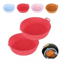 GENERICO - 2 Moldes Bandeja Silicona Air Fryer Freidora Anti-adherente