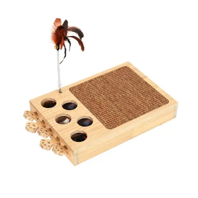 Juguete Gato Atrapa Raton Rascador Juego Interactivo