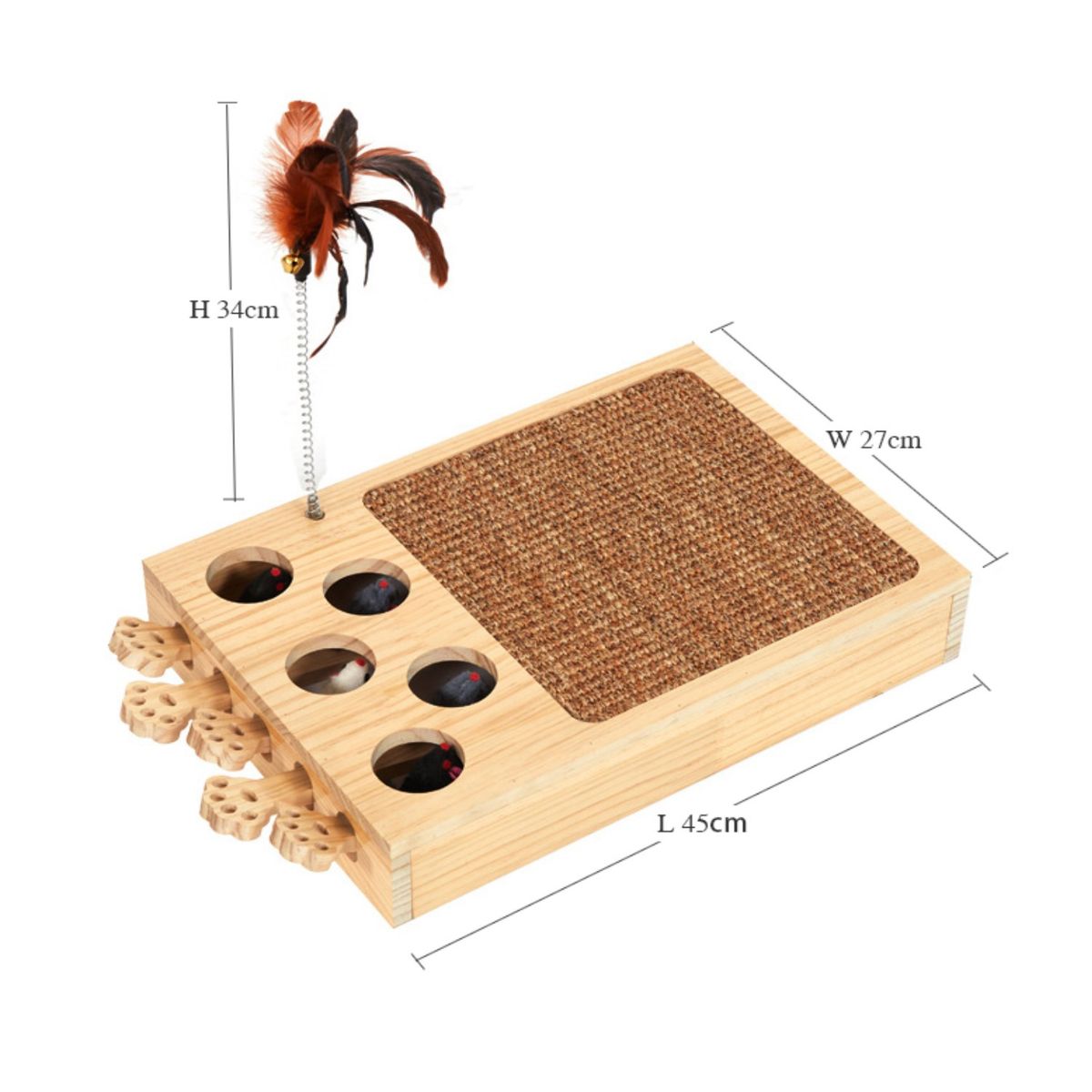 MUNDO ONLINE - Juguete Gato Atrapa Ratón Rascador Juego Interactivo