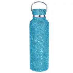 CRUSEC - Termo Botella Diseño Diamantes 500ML Portatil Termica Azul