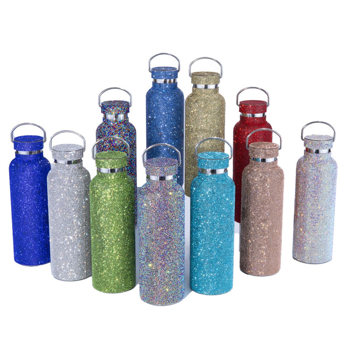 CRUSEC - Termo Botella Diseño Diamantes 500ML Portatil Termica Multi