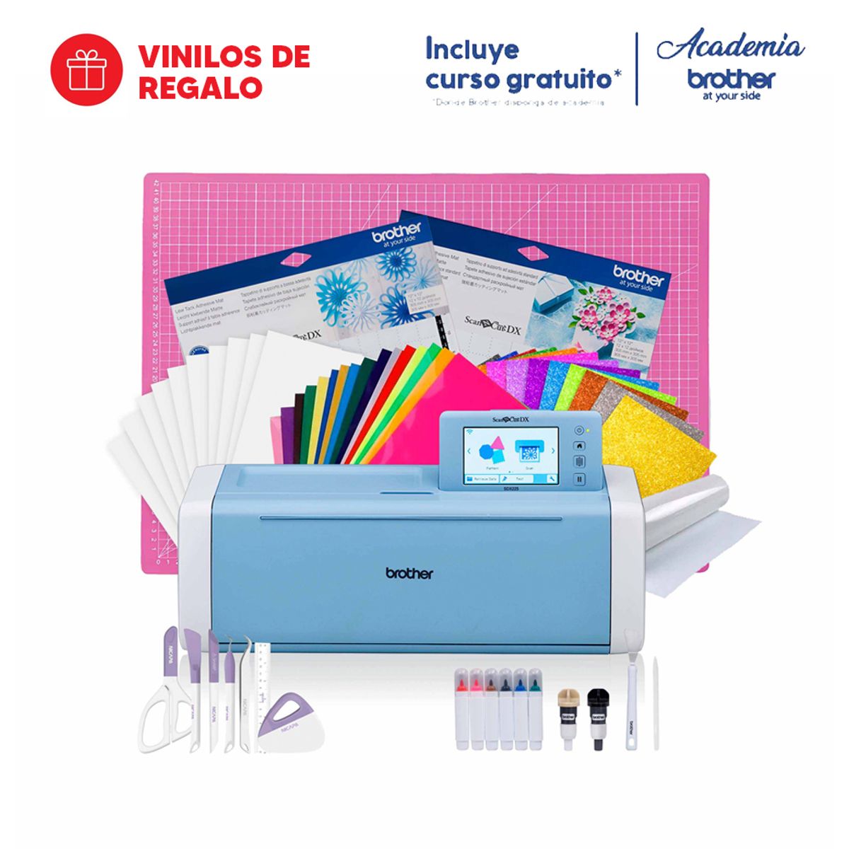 BROTHER - Plotter de corte Scan 225 Brother + Base de corte + Herramientas Nicaoa