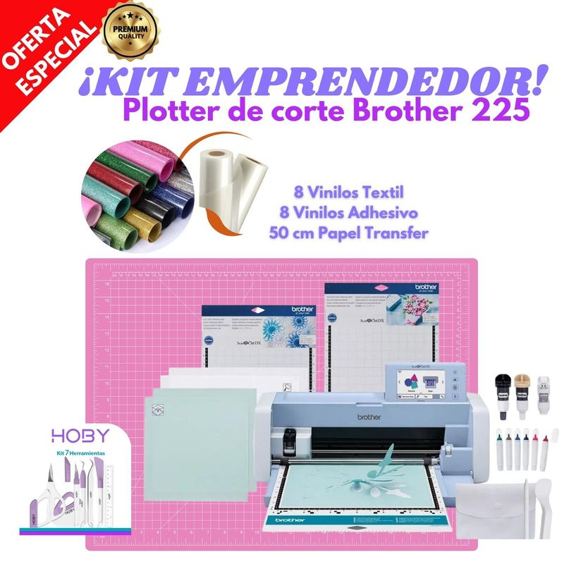 BROTHER - Plotter de corte Scan 225 Brother + Base de corte + Herramientas Hoby