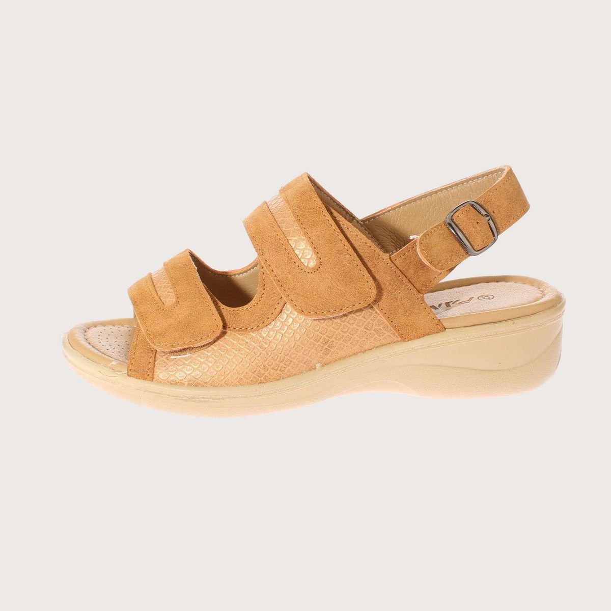 VIA FRANCA - Sandalia Confort Para Mujer Color Camel