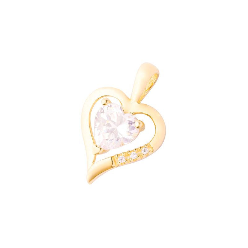 JB JOYAS BARON - Colgante de Oro 18kt Corazón Triple Circonita