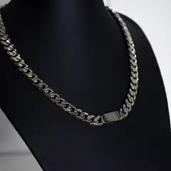 GENERICO - Set Cadena Pulsera Grumet Cubana Acero Inoxidable 8mm Collar