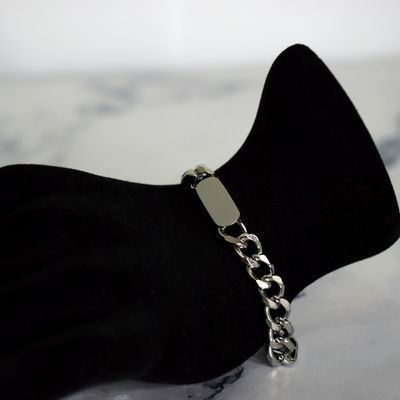 Imagen 2 del producto Set Cadena Pulsera Grumet Cubana Acero Inoxidable 8mm Collar