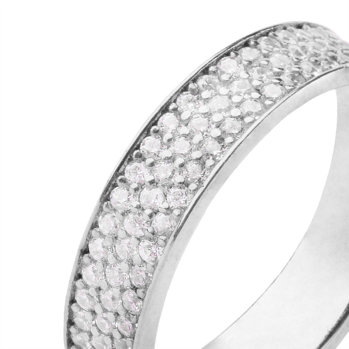 JB JOYAS BARON - Anillo de Plata Esterlina 925 Cintillo Completo Circon