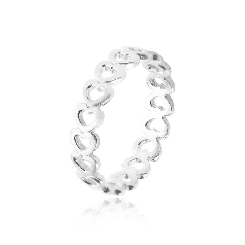 JB JOYAS BARON - Anillo de Plata Esterlina 925 Corazón Liso 38
