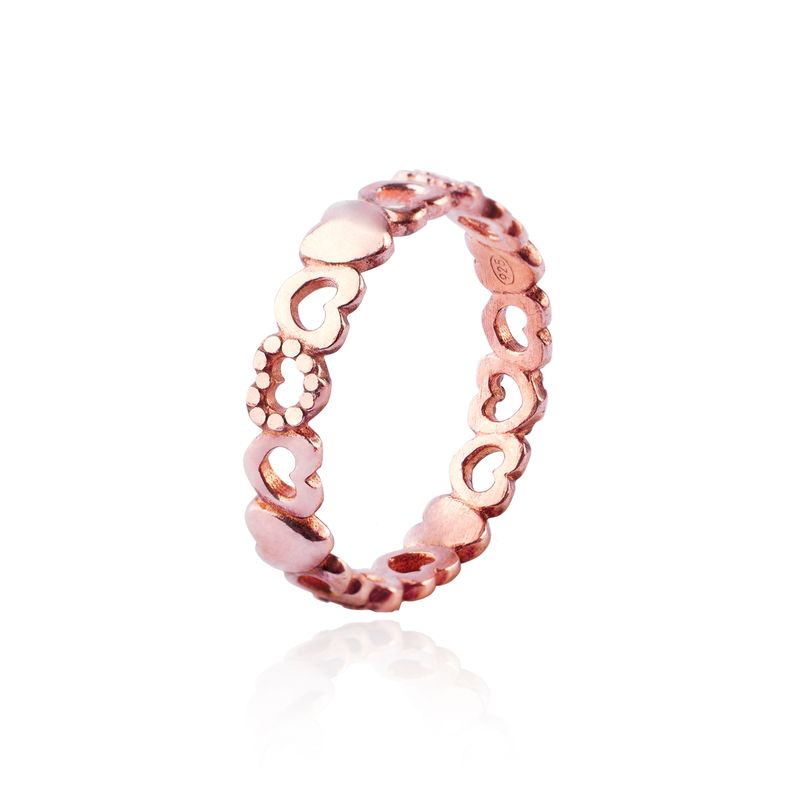 JB JOYAS BARON - Anillo de Plata Esterlina 925 Corazon Rose 42