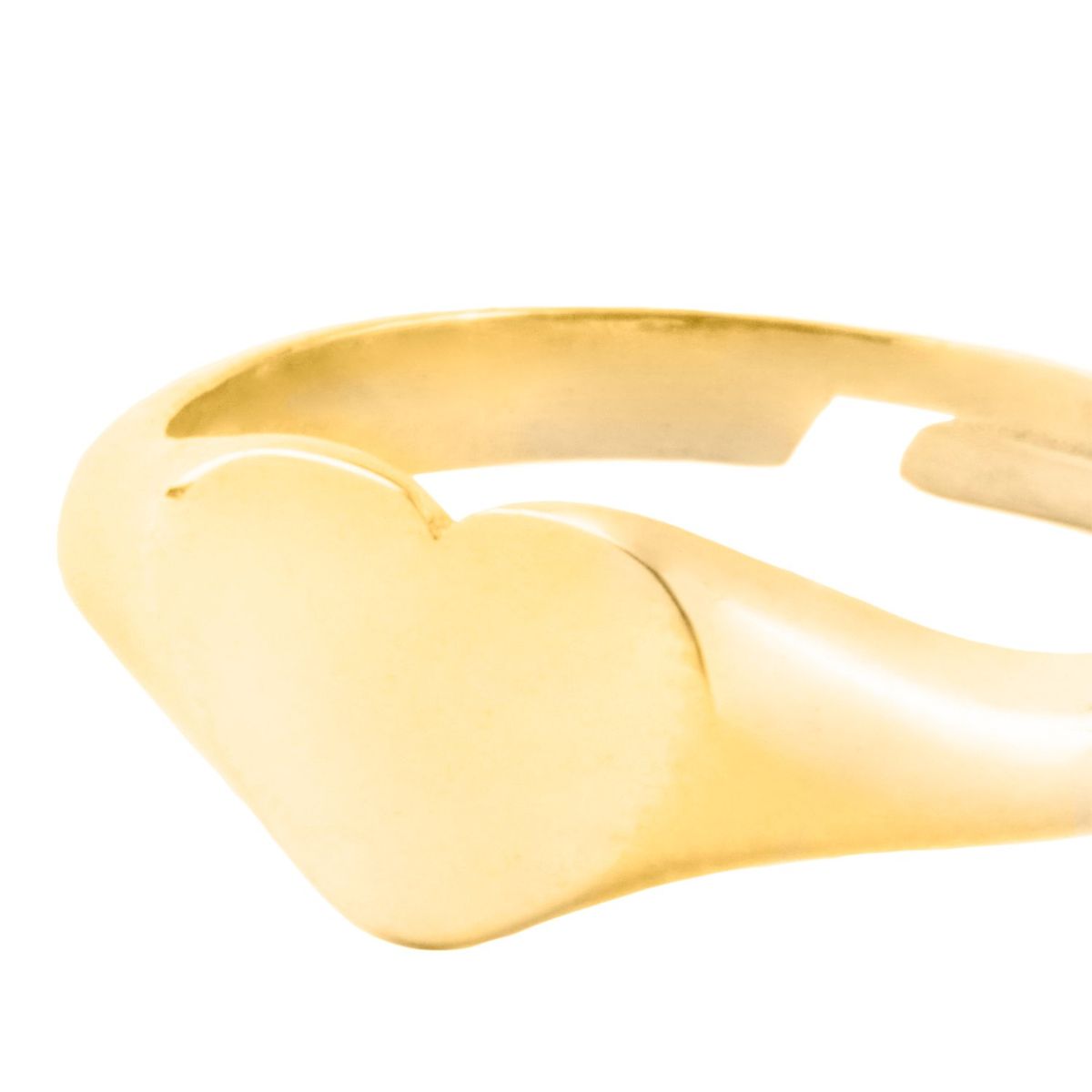 JB JOYAS BARON - Anillo de Plata Esterlina 925 Corazón Revestido en Oro 18kt