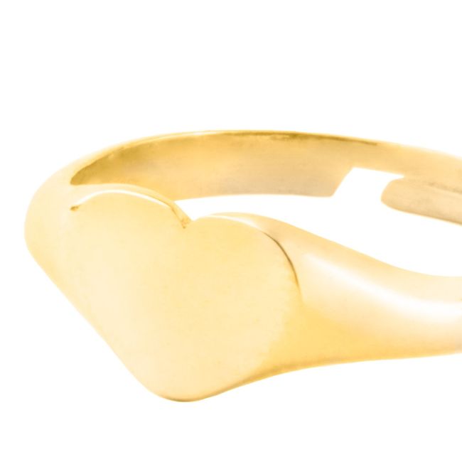 JB JOYAS BARON - Anillo de Plata Esterlina 925 Corazón Revestido en Oro 18kt