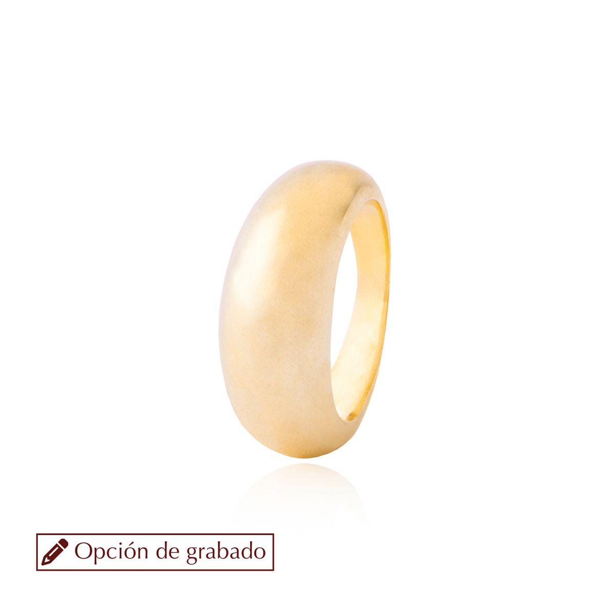 JB JOYAS BARON - Anillo de Plata Esterlina 925 Liso Alto Revestido en Oro 18kt