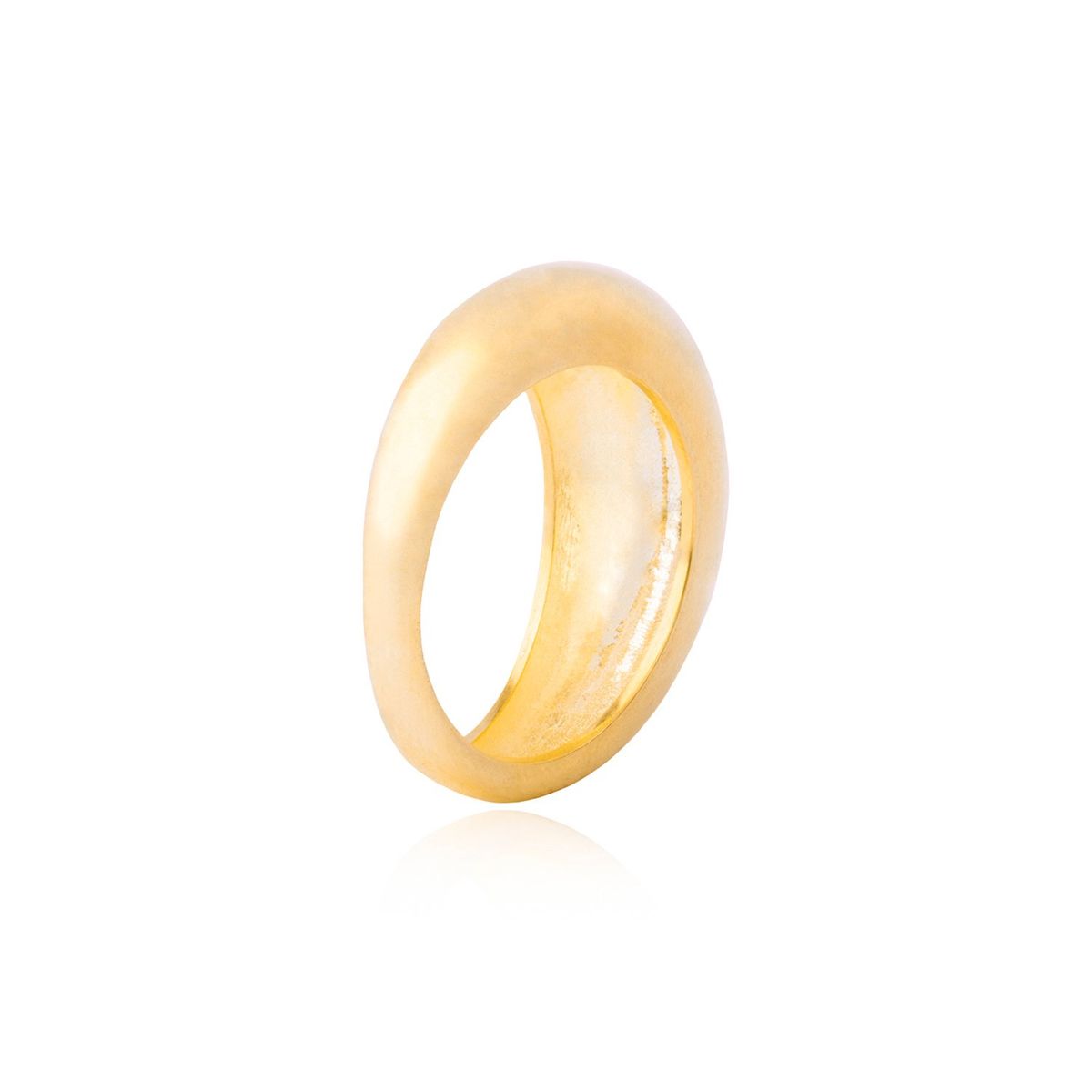 JB JOYAS BARON - Anillo de Plata Esterlina 925 Liso Alto Revestido en Oro 18kt