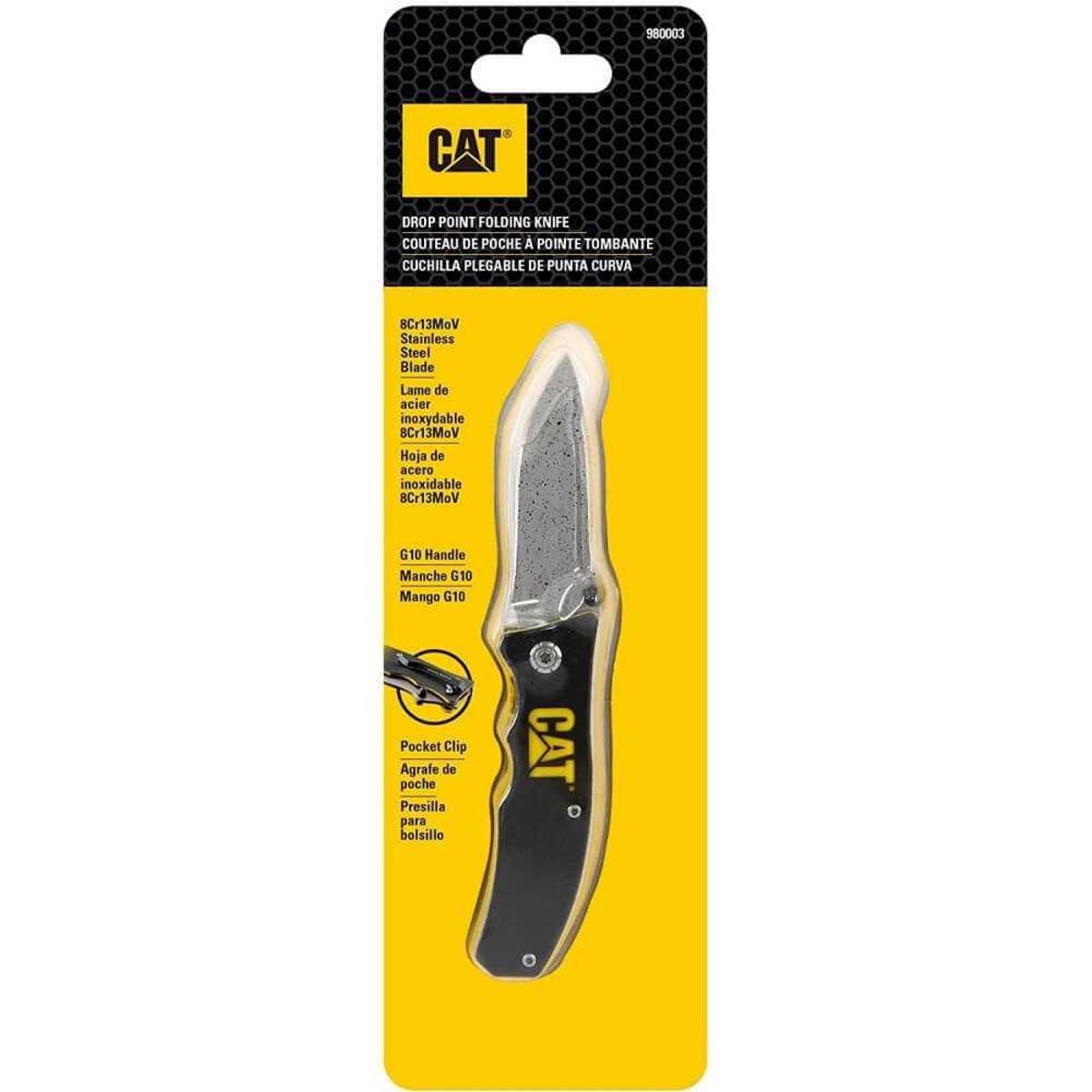 CAT - CUCHILLO NAVAJA PLEGABLE CAT 980003 PUNTA CURVA CAT
