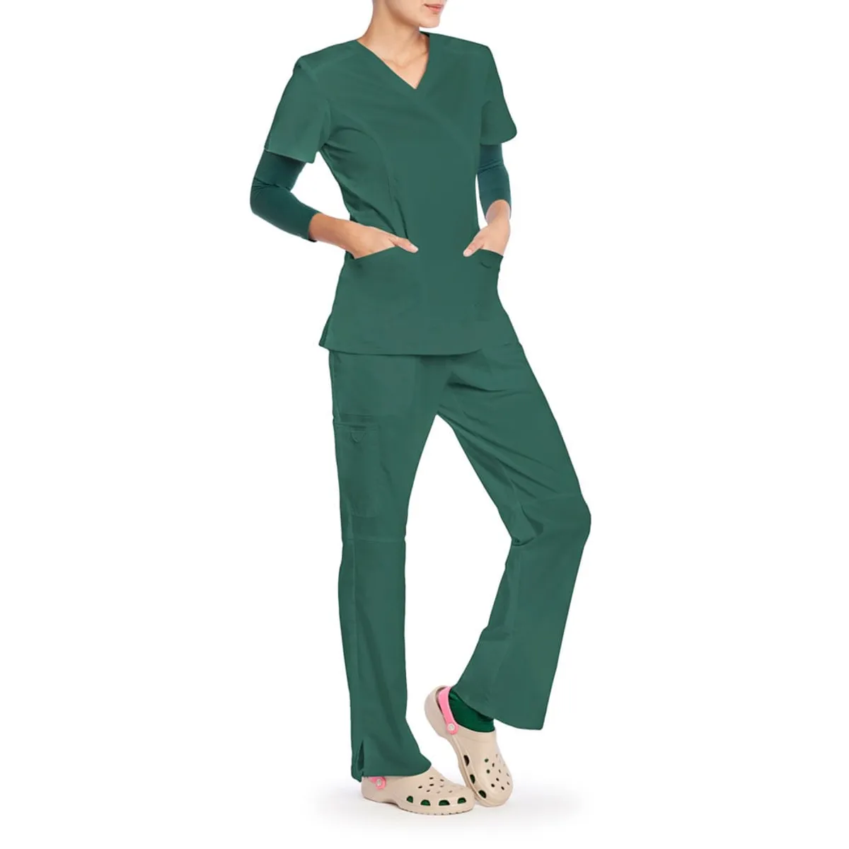 MONARCH - Polera Esencial Uniformes Salud Verde Monarch