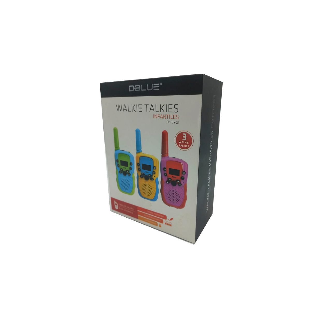 DBLUE - Pack 3 Radios Walkie Talkie Para Niños De Colores - SC