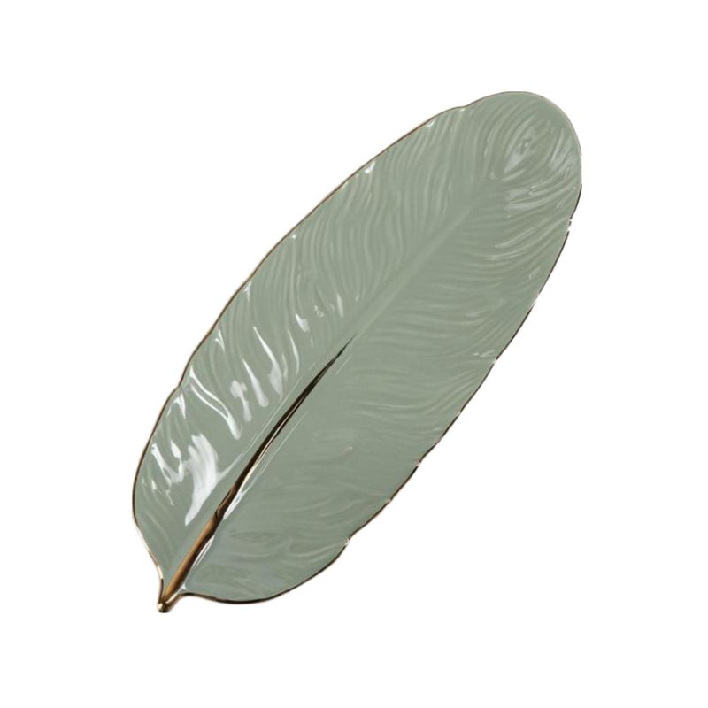 MUNDO ONLINE - Plato Decorativo Joyero Recibidor En Forma De Hoja