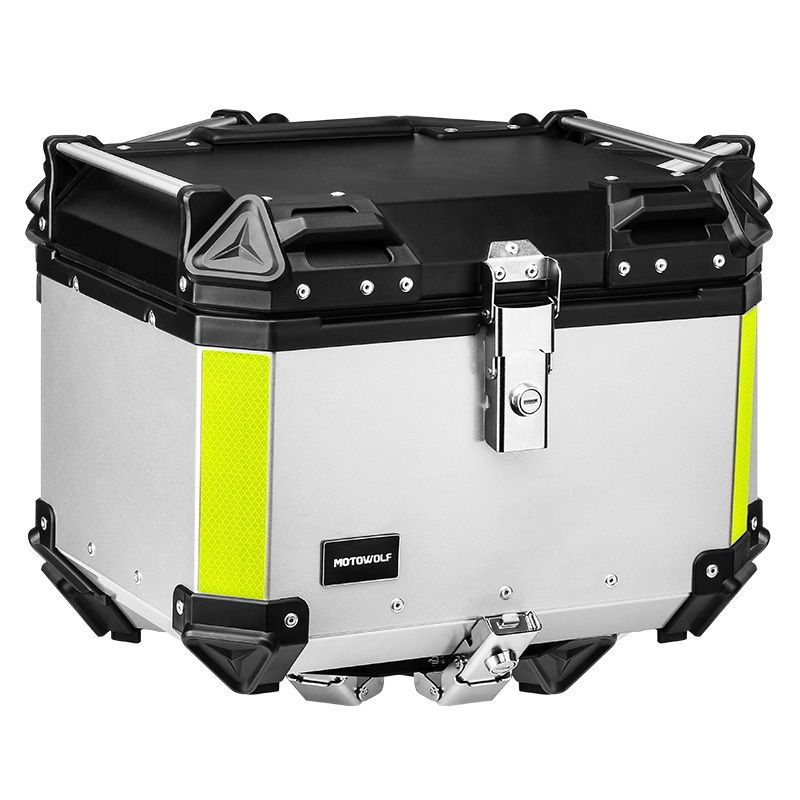 MOTOWOLF - Baúl Top Case de moto de 50 litros MOTOWOLF 0712 Silver