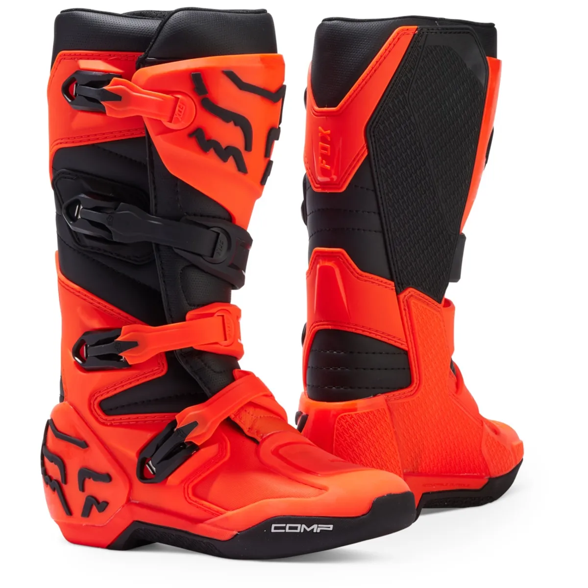 FOX - Botas Moto Niño Comp Naranjo Fluor Fox FOX