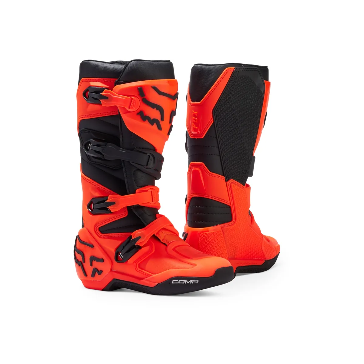 FOX - Botas Moto Niño Comp Naranjo Fluor Fox FOX